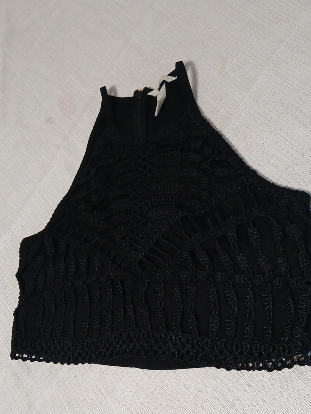 H&M Black Crochet Halter Crop Top - Picture 2 of 6
